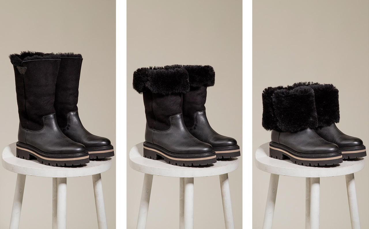Maryanne Womens Boots in Black with Shearling Grenson