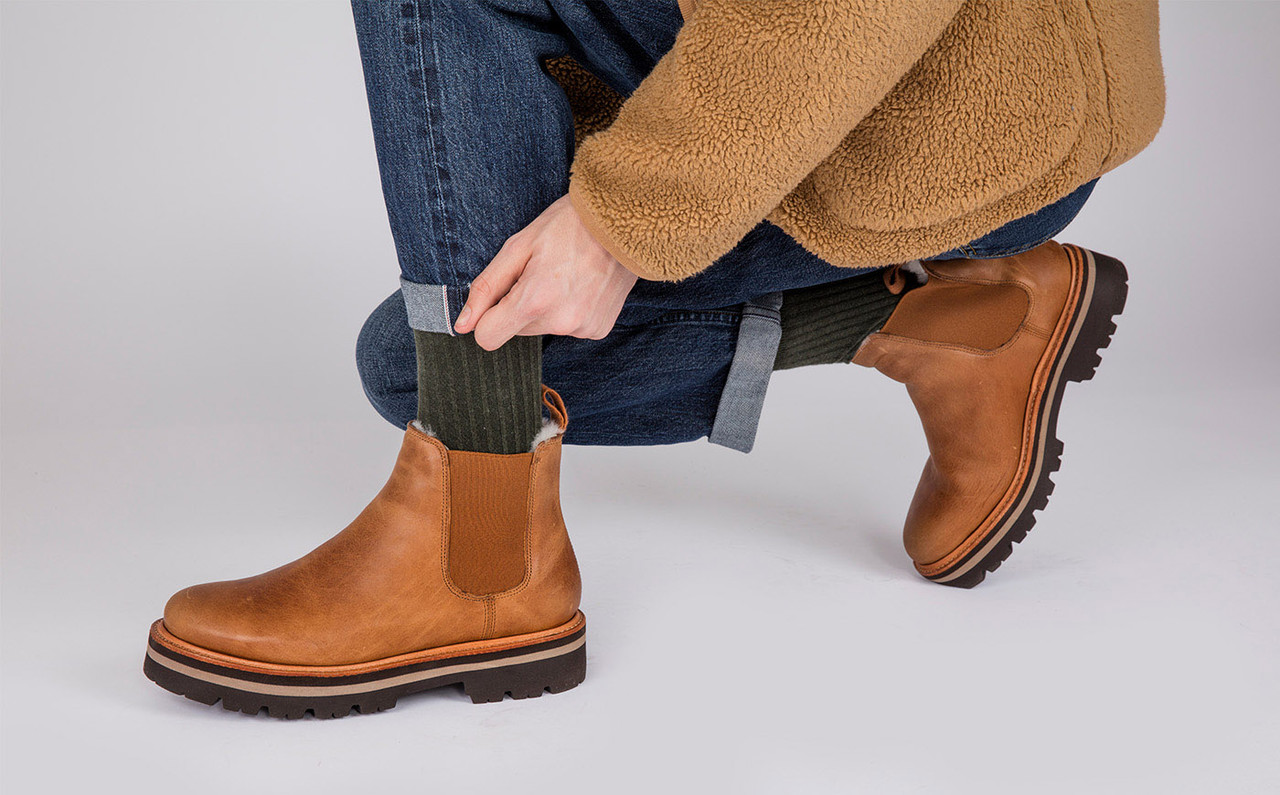 Mens shearling boots on sale