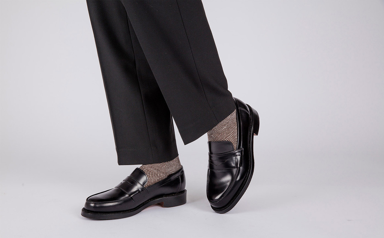 Epsom Mens Black Loafers in Bookbinder Leather Grenson