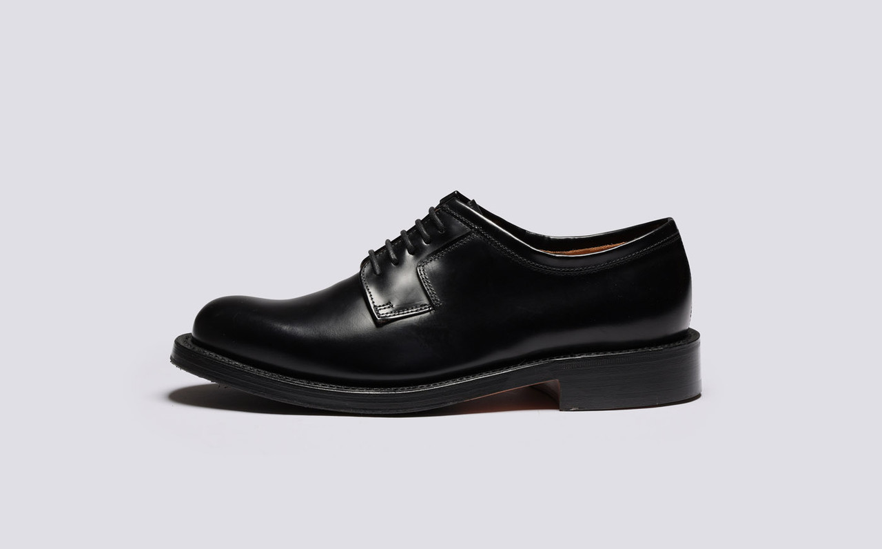 Plain black leather shoes cheap womens