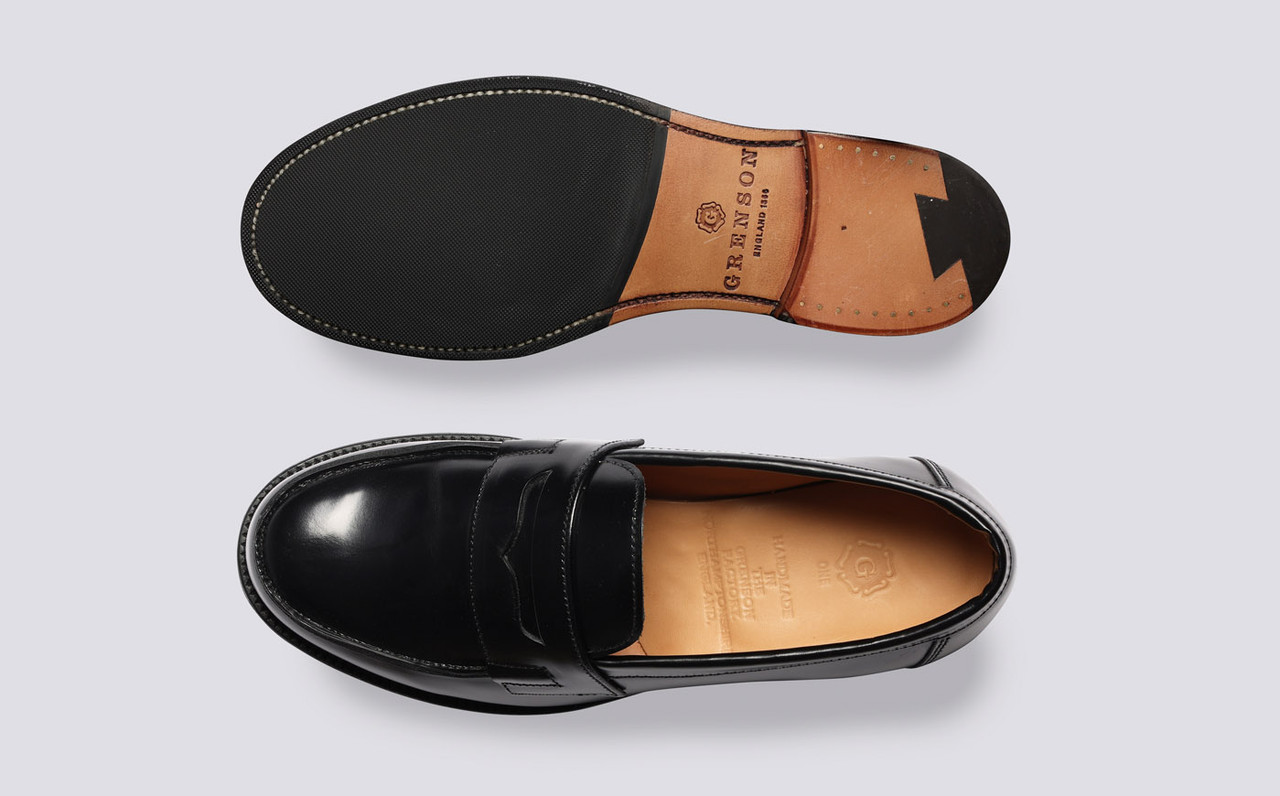 Black leather penny loafers womens new arrivals