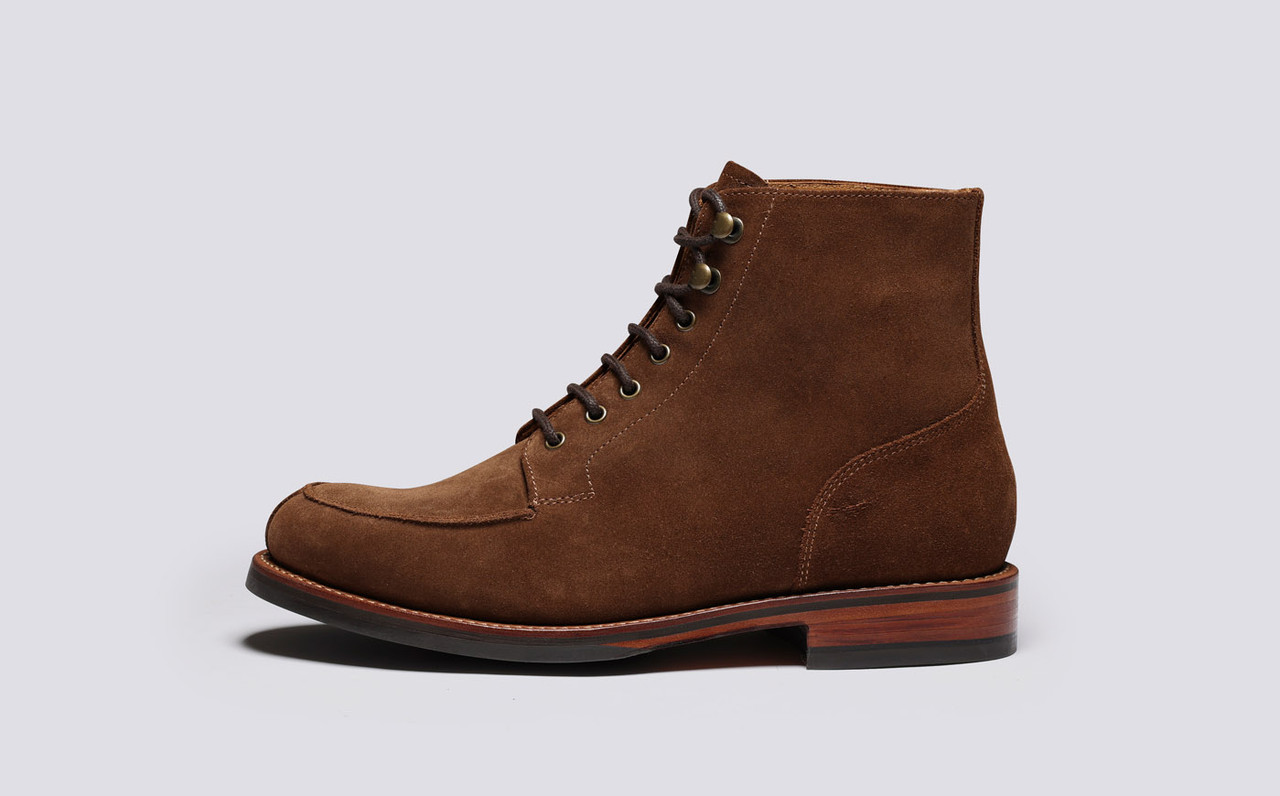 Donald Mens Boots in Brown Toffee Suede Grenson