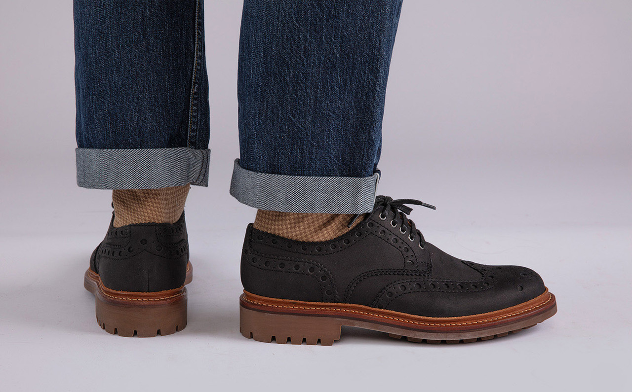 Grey store brogues mens