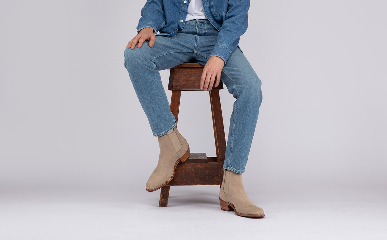 mens beige suede boots