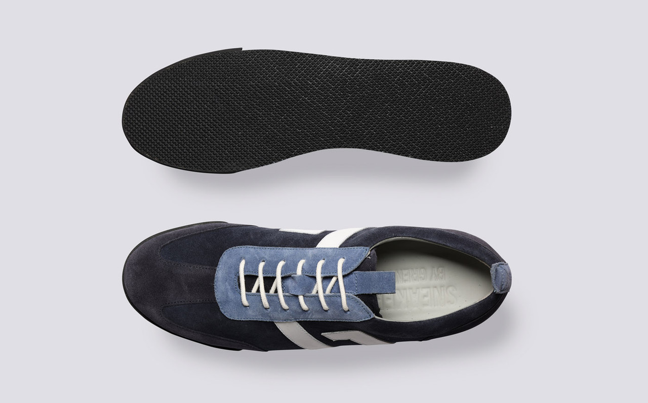 Sneaker 51 Mens Trainers in Blue Multi Suede Grenson