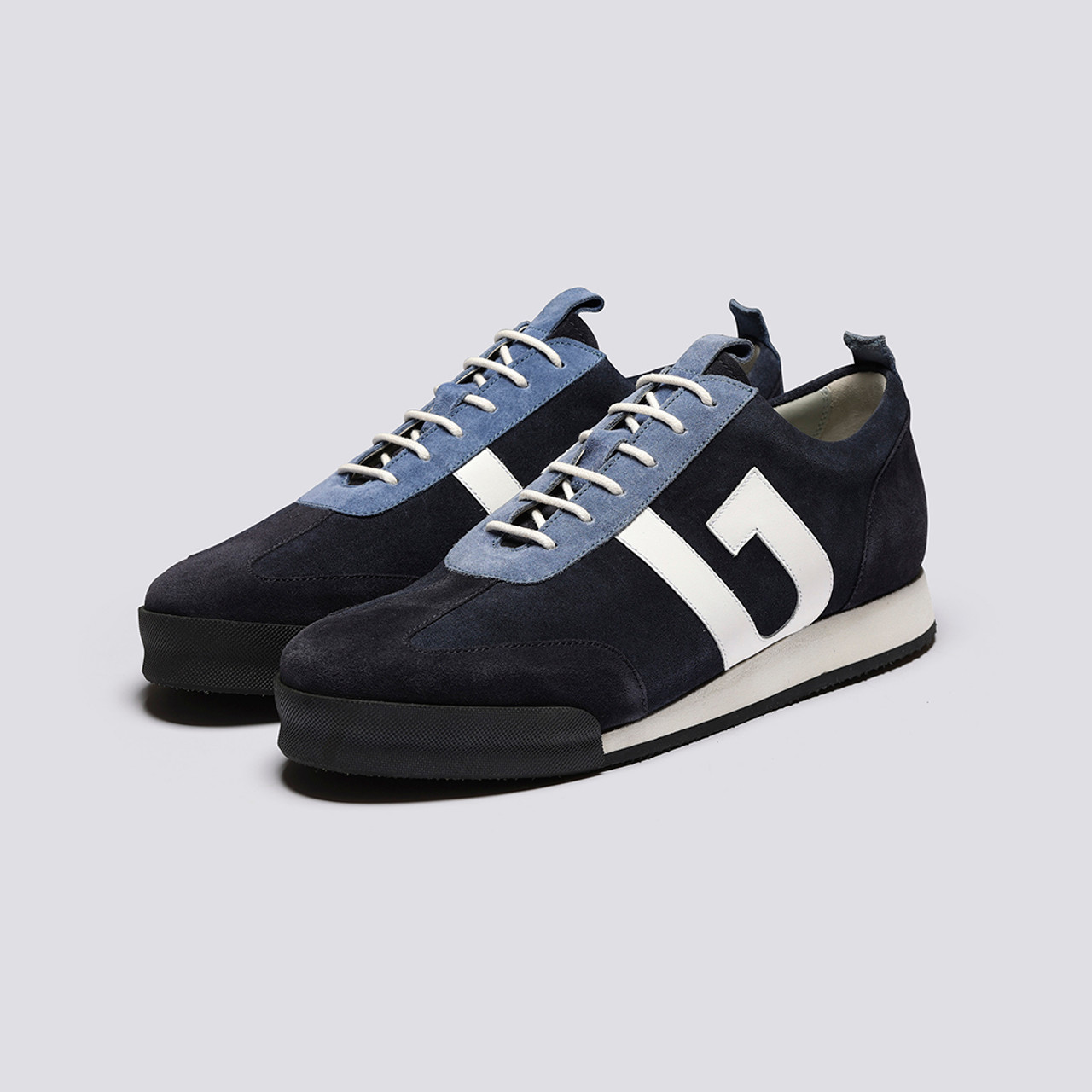 Sneaker 51 Mens Trainers in Blue Multi Suede Grenson