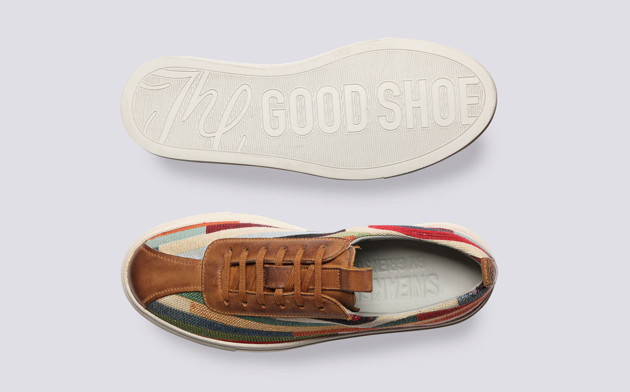 Sneaker 1 Womens Sneakers in Pinstripe Canvas Grenson