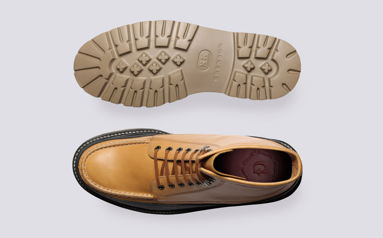 Kinsey Mens Boots in Tan Leather Grenson