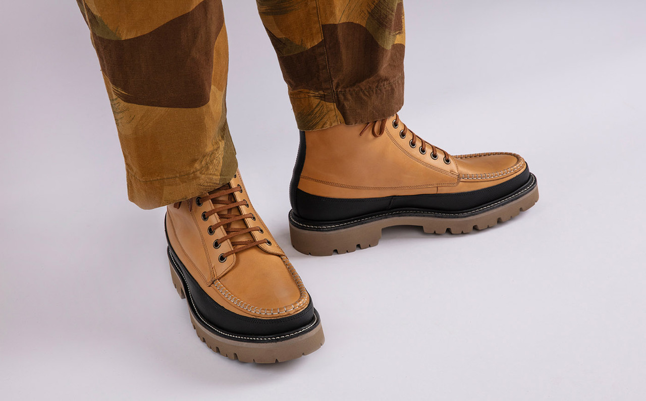Kinsey Mens Boots in Tan Leather Grenson