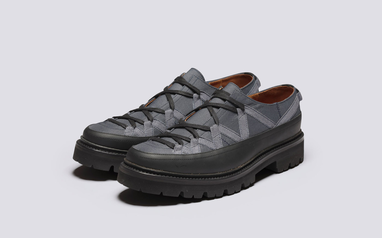 Samson Mens Hiker Shoes in Grey Canvas Grenson