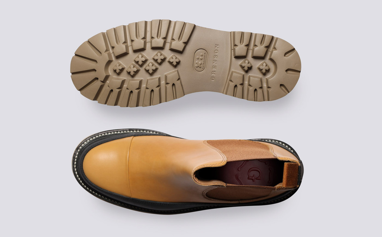 Carina Womens Chelsea Boots in Tan Leather Grenson