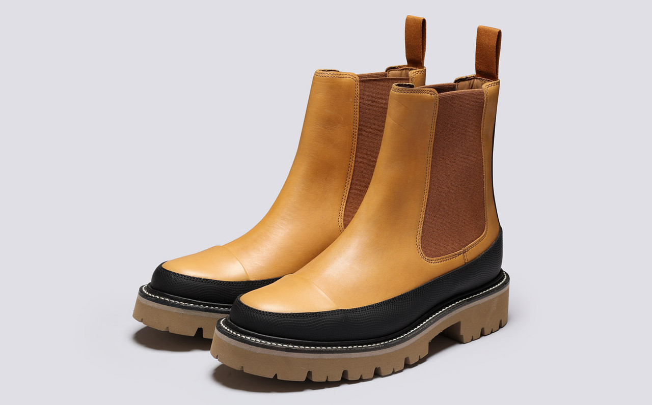 Carina Womens Chelsea Boots in Tan Leather Grenson