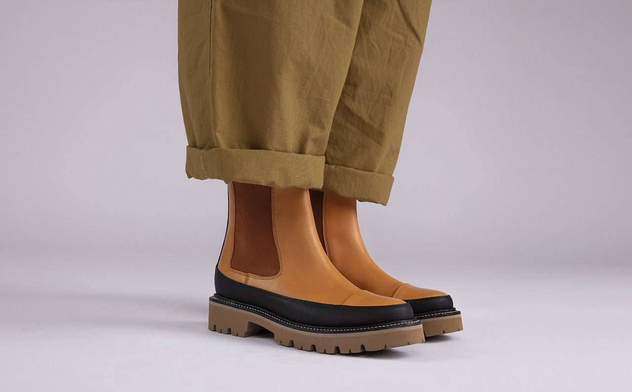 Khaki chelsea best sale boots