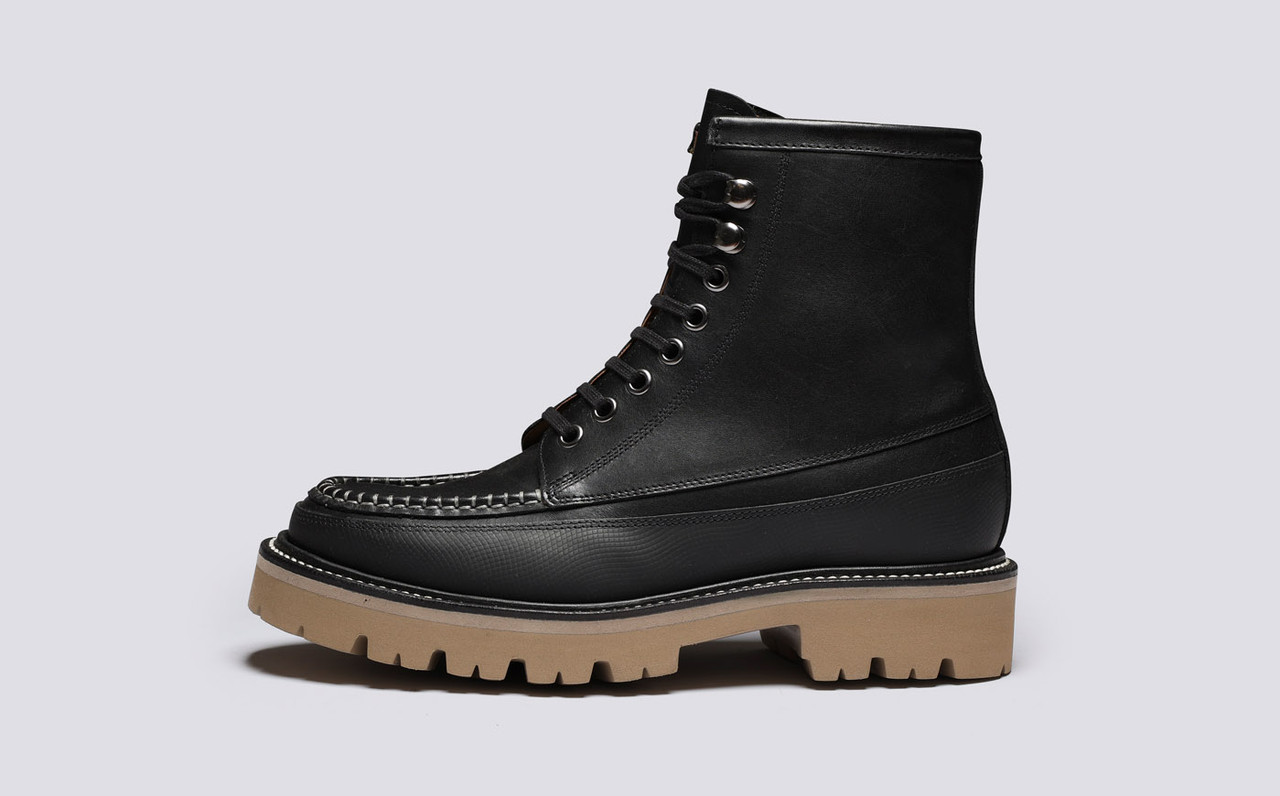 Katherine Womens Boots in Black Leather Grenson