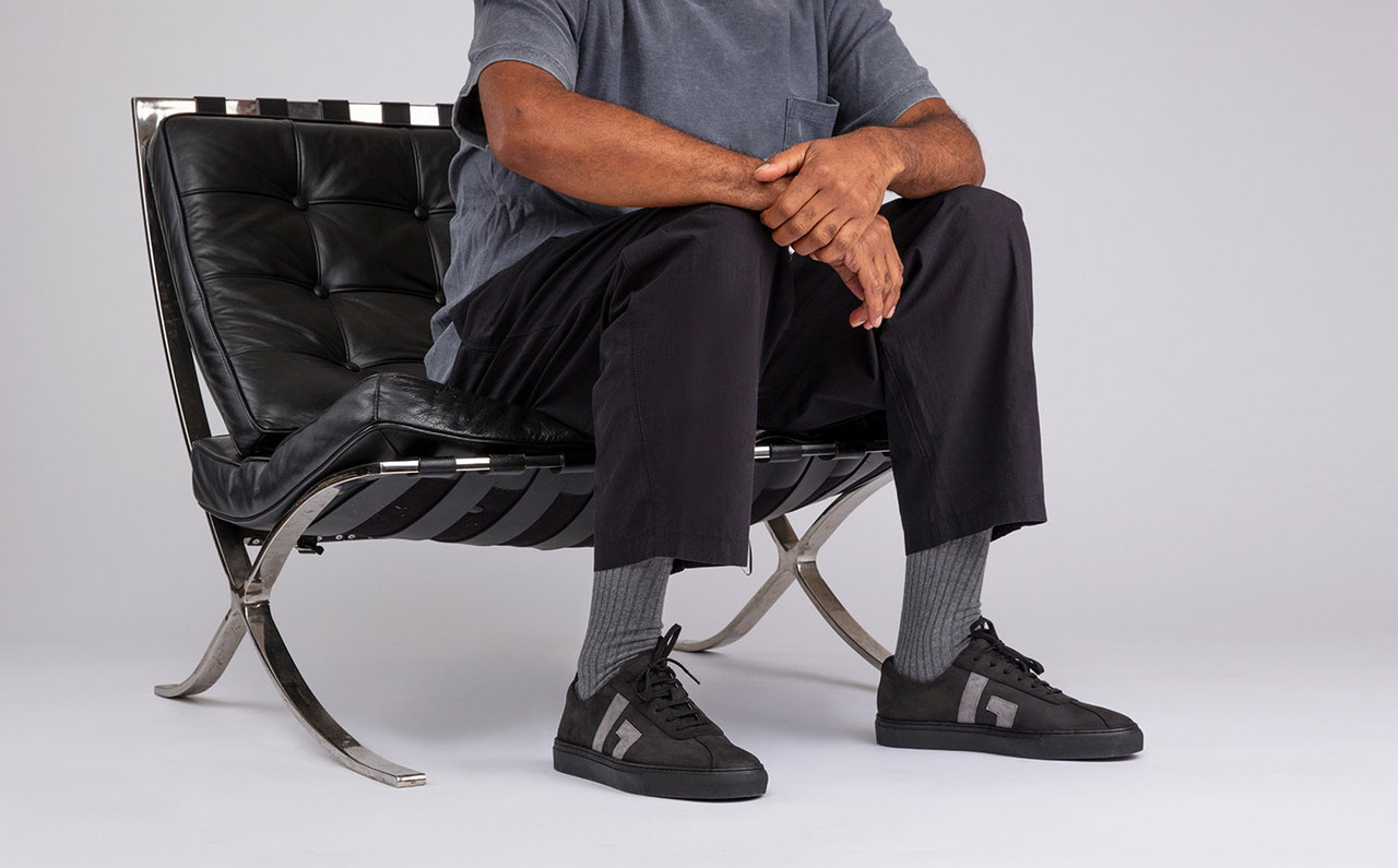 and in | Mens Grey Black Nubuck Sneakers 67 | Grenson Sneaker