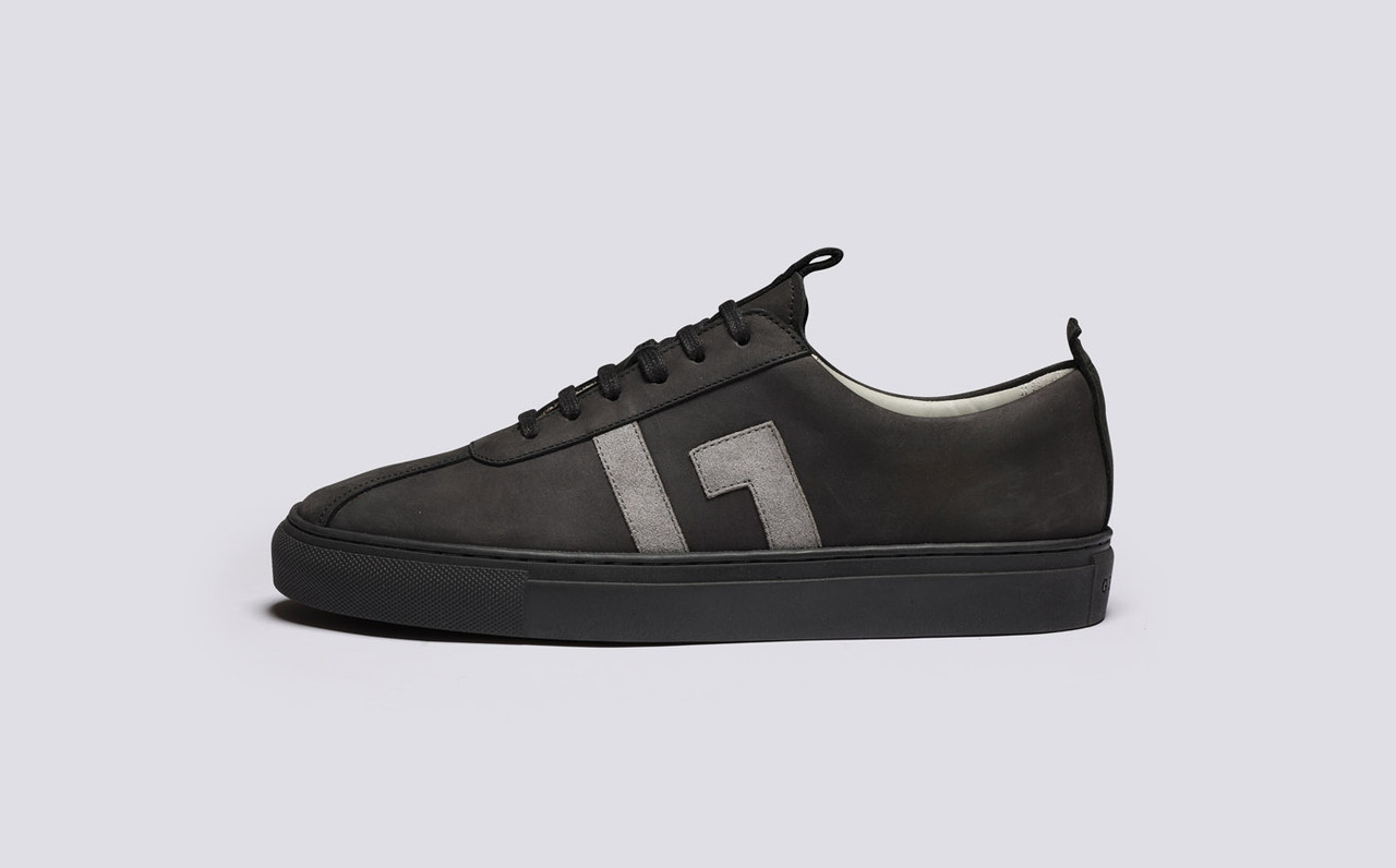 Sneaker 67 Womens Sneakers in Black and Grey Nubuck Grenson