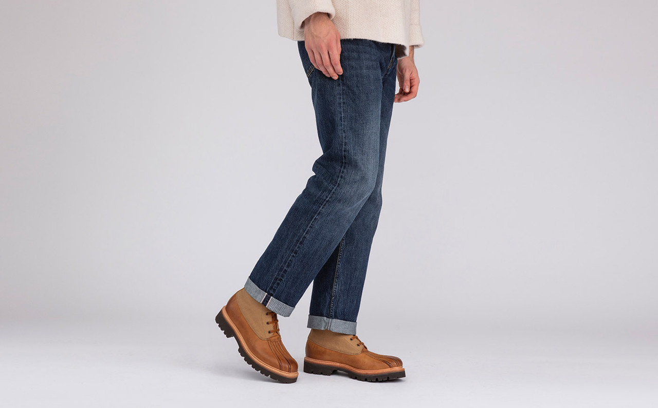 Spike Mens Boots in Ginger Canvas and Nubuck Grenson