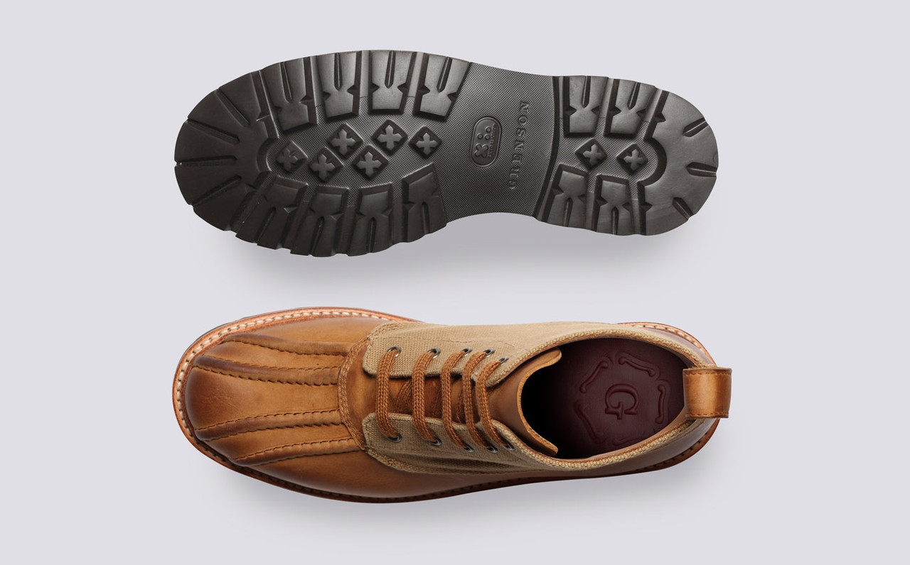 Stella Womens Boots in Ginger Canvas and Nubuck Grenson