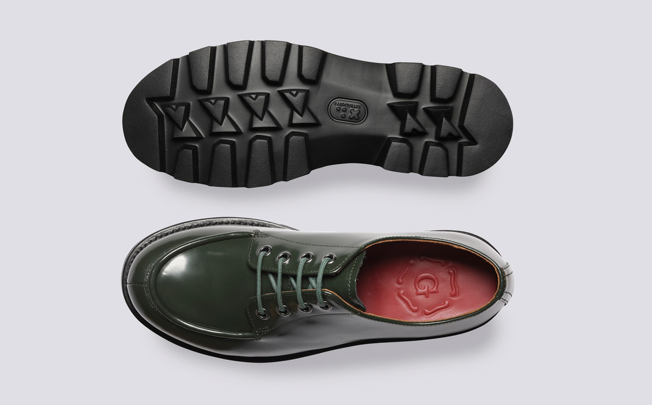Womens green discount leather shoes