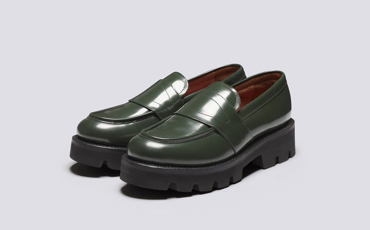 Green hotsell penny loafers