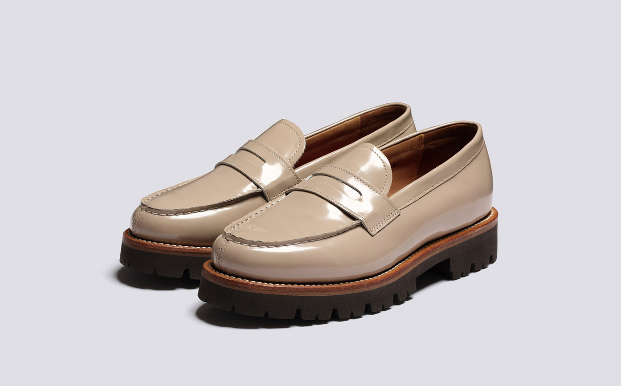 Pink leather loafers sales