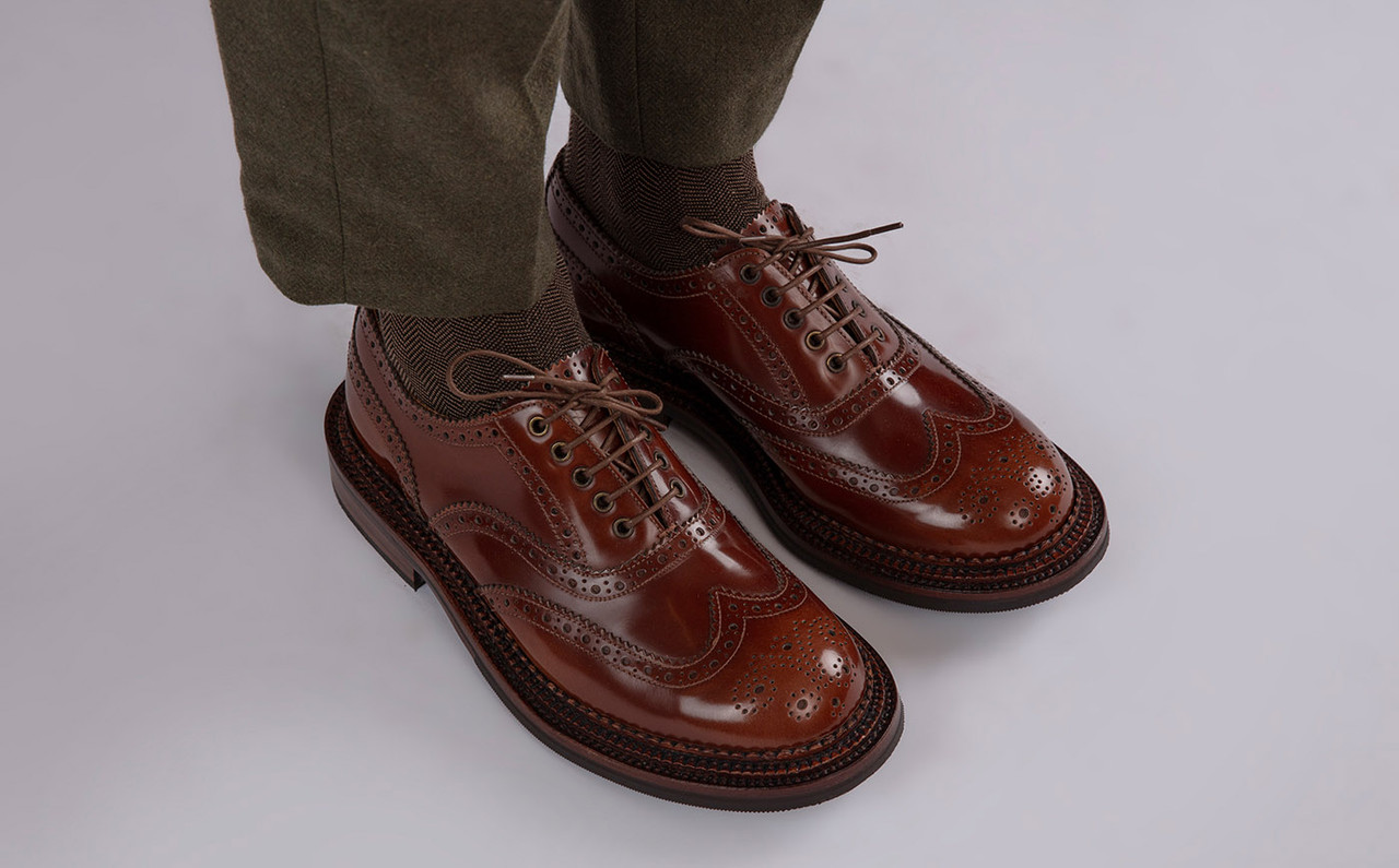 Dominic | Mens Brogues in Brown with Triple Welt | Grenson