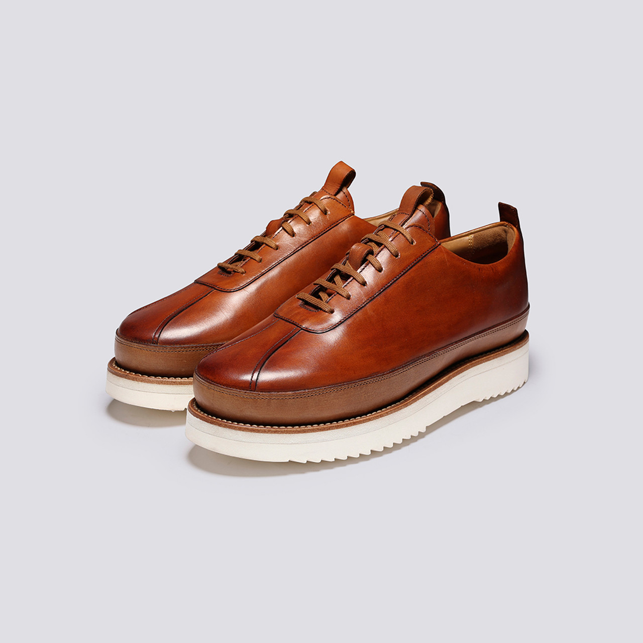 Sneaker 1 Welted Mens Sneakers in Tan Leather Grenson