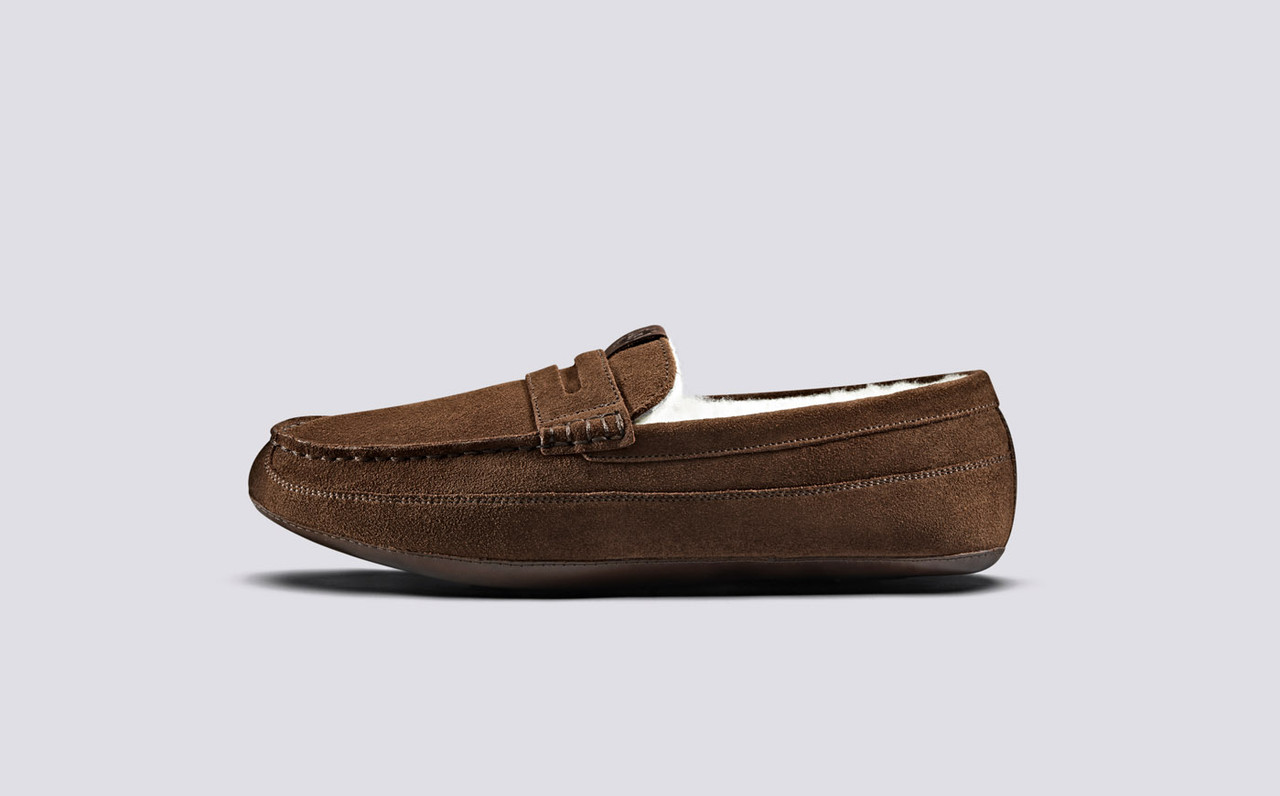 Sly Men s Slippers in Cigar Suede Grenson