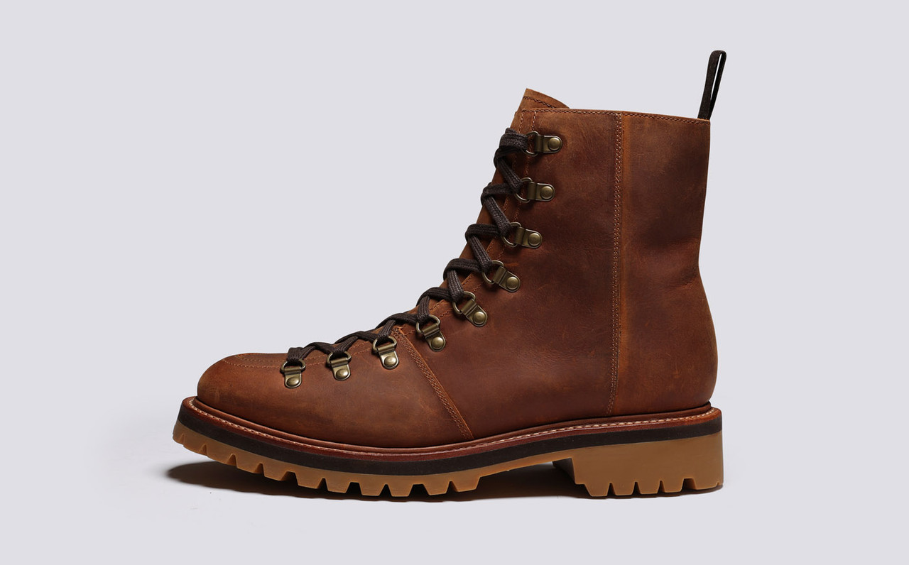 Brady WP Mens Hiker Boots Dark Tan Waterproof Grenson
