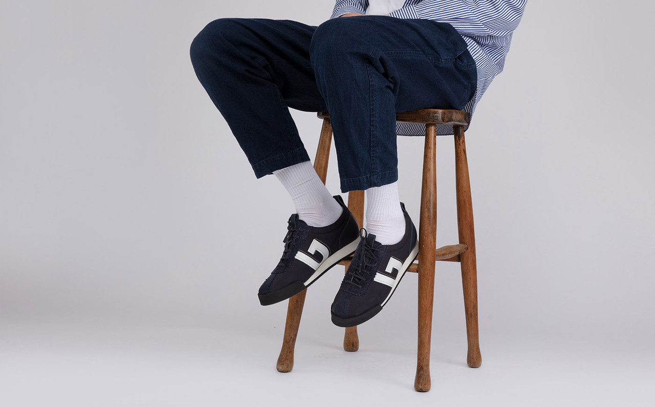 Sneaker 80 Mens Trainers in Navy Recycled Canvas Grenson