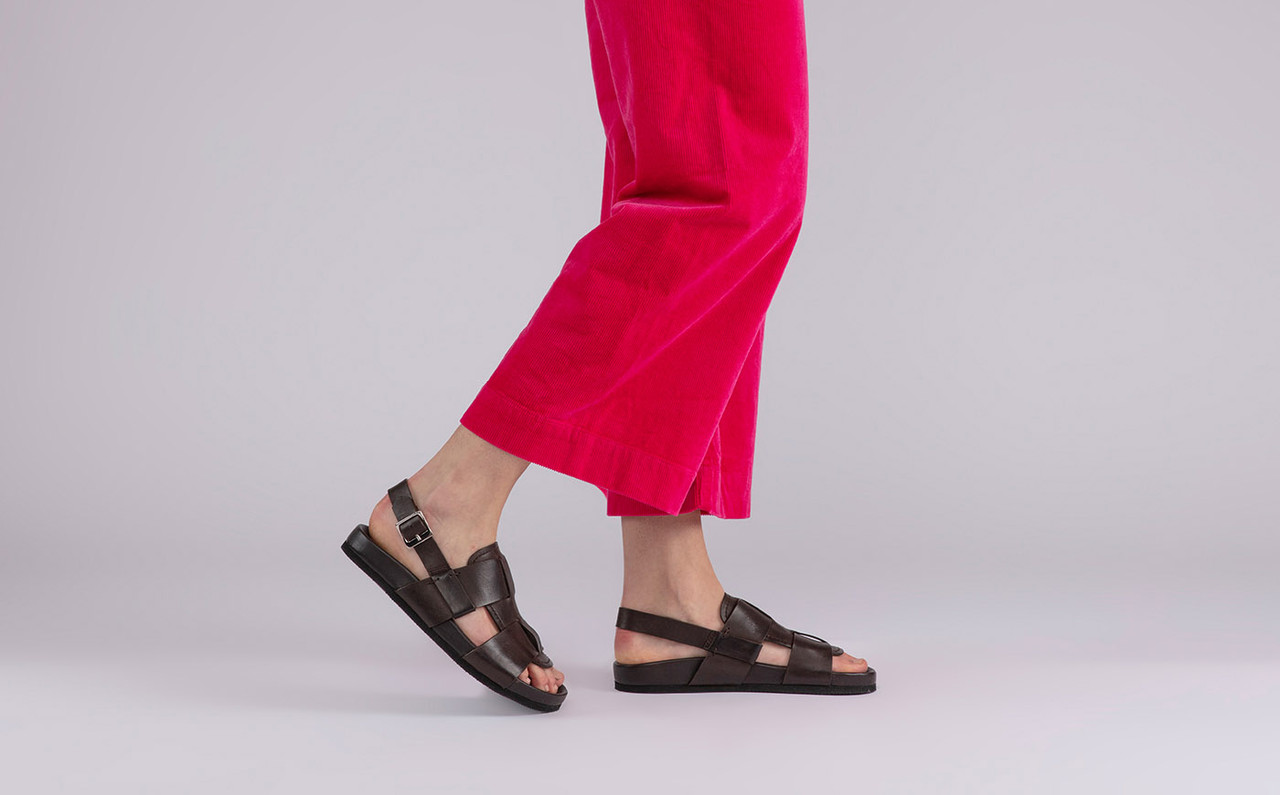 Dark brown womens deals sandals