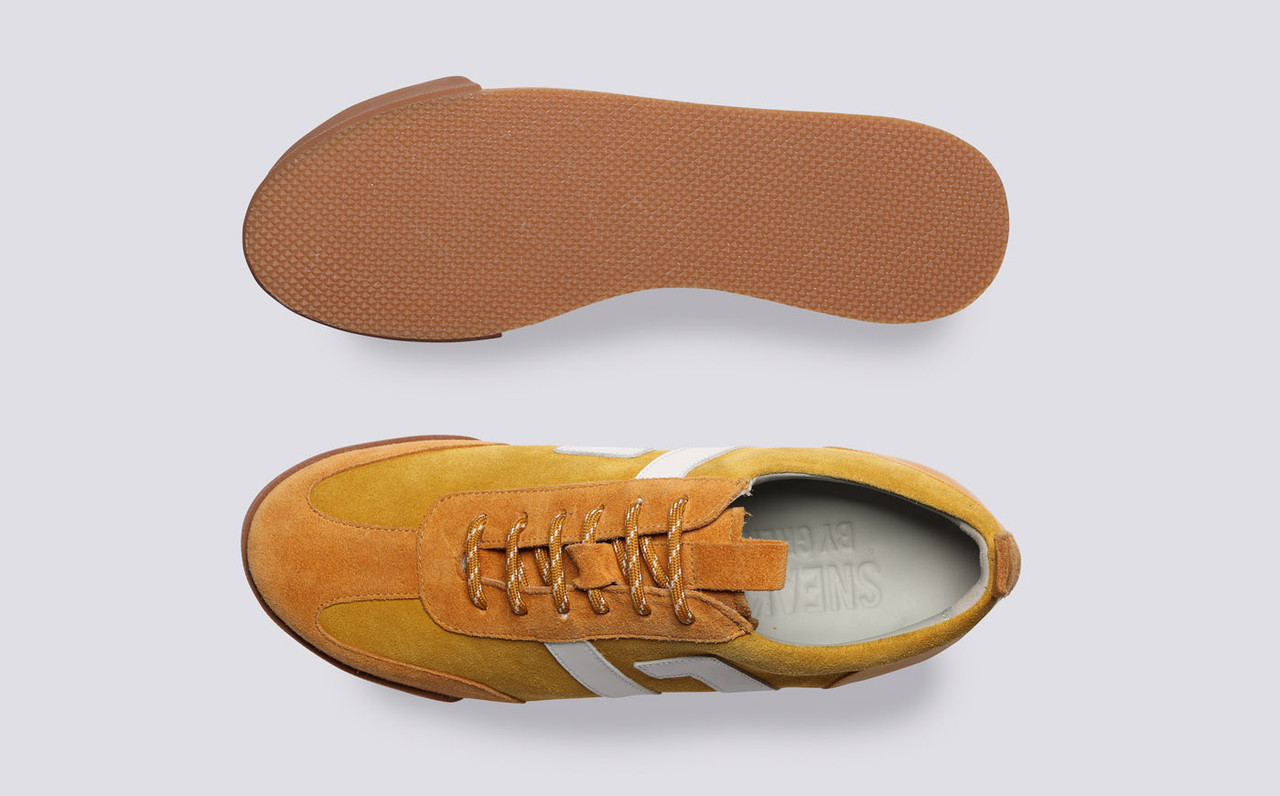Yellow suede trainers sales