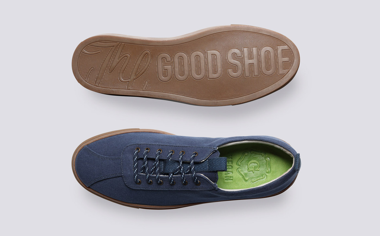 Navy canvas sneakers store