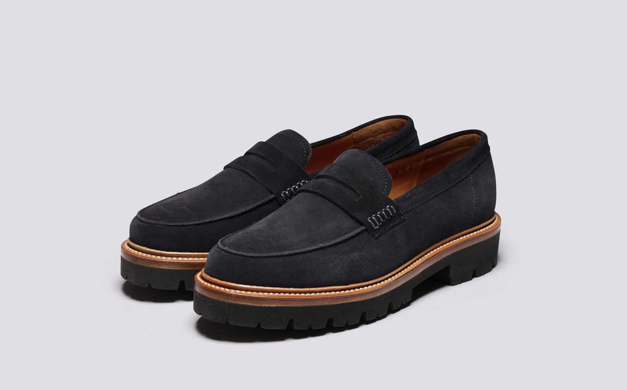 Mens suede loafers navy hotsell