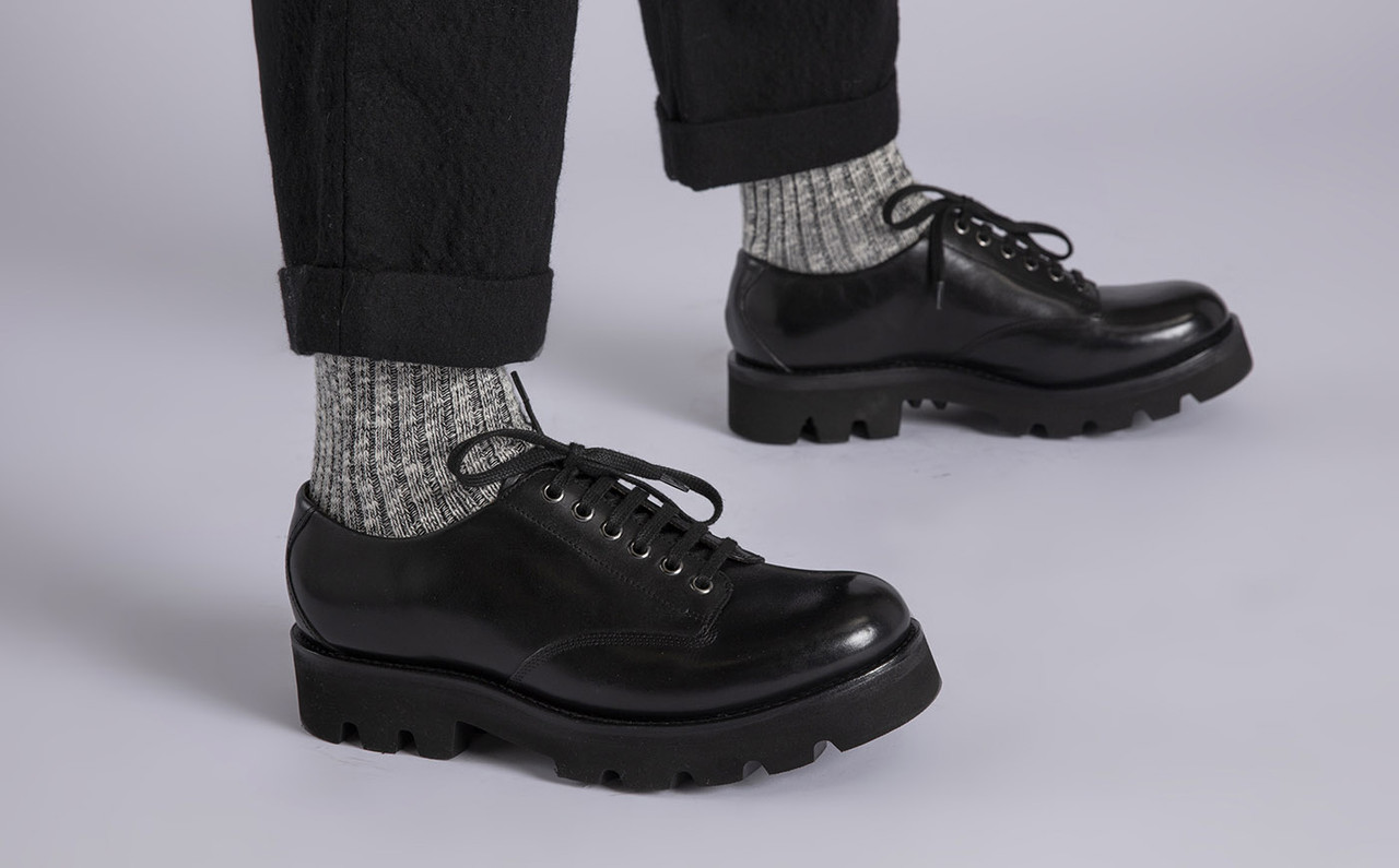 Callan | Mens Derby Shoes in Black Leather | Grenson display picture 3