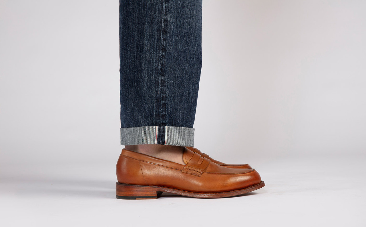 Jago | Mens Loafers in Light Tan Dipped Leather | Grenson