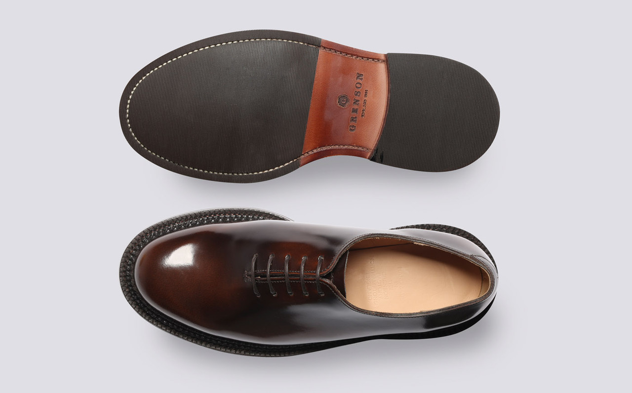 Michael | Mens Triple Welt Wholecut Shoes in Dark Brown | Grenson