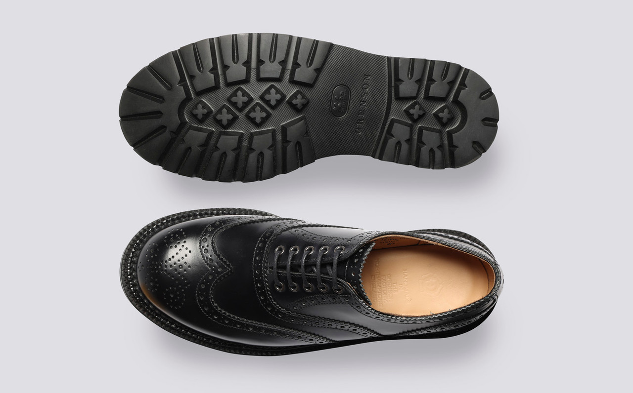 3月末まで！【希少UK12・英国製】Grenson Dominic | Men's Handmade in England Black Brogue on Goodyear