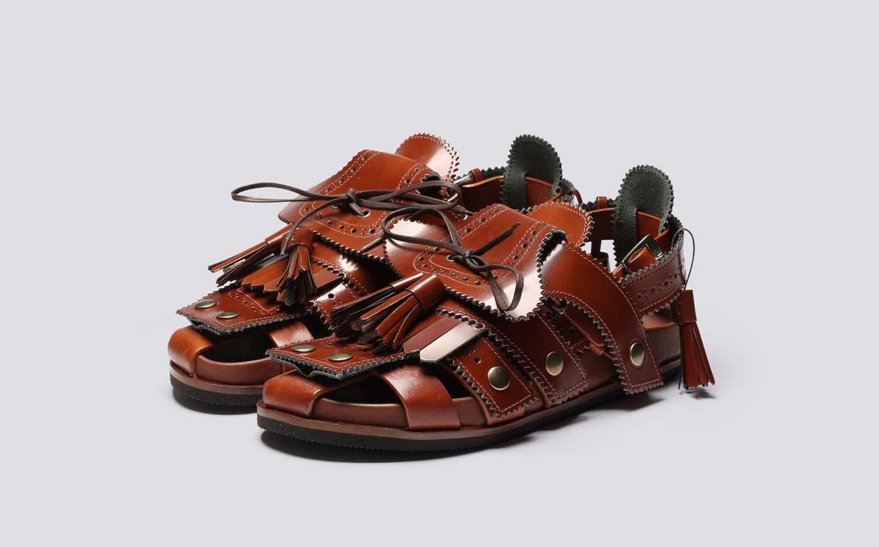 Craig Green + Grenson Q | Women's Tan Leather Sandal Collaboration