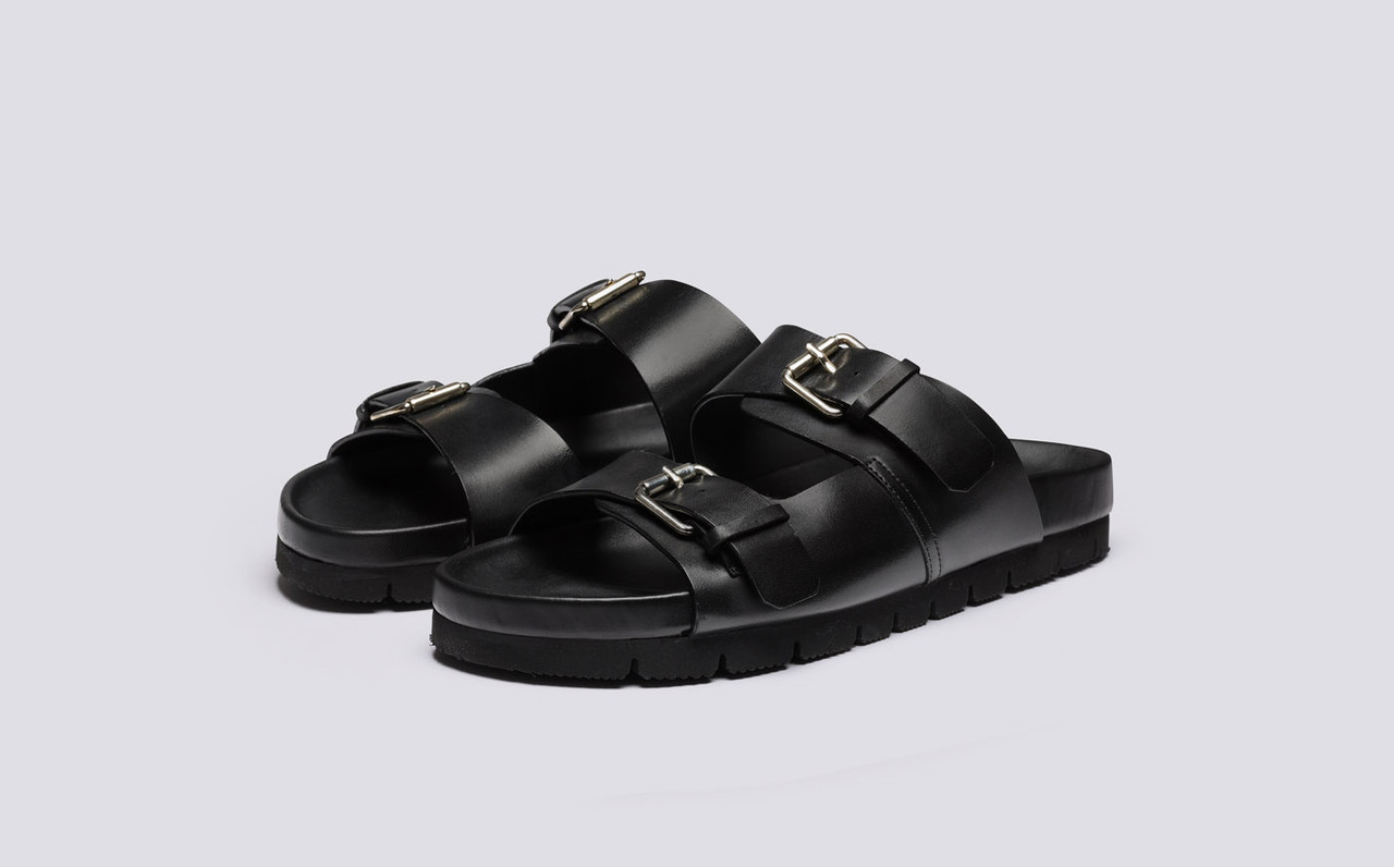 Florin | Mens Sandals in Black Calf 