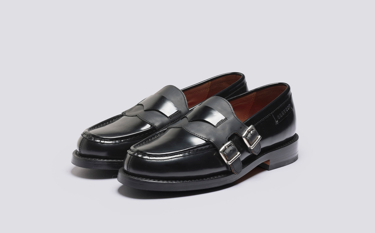 Samantha | Womens Leather Loafer on Leather Sole with Double