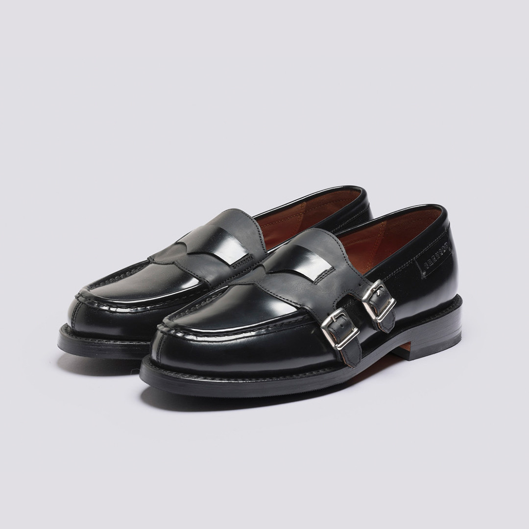 Samantha | Womens Leather Loafer on Leather Sole with Double