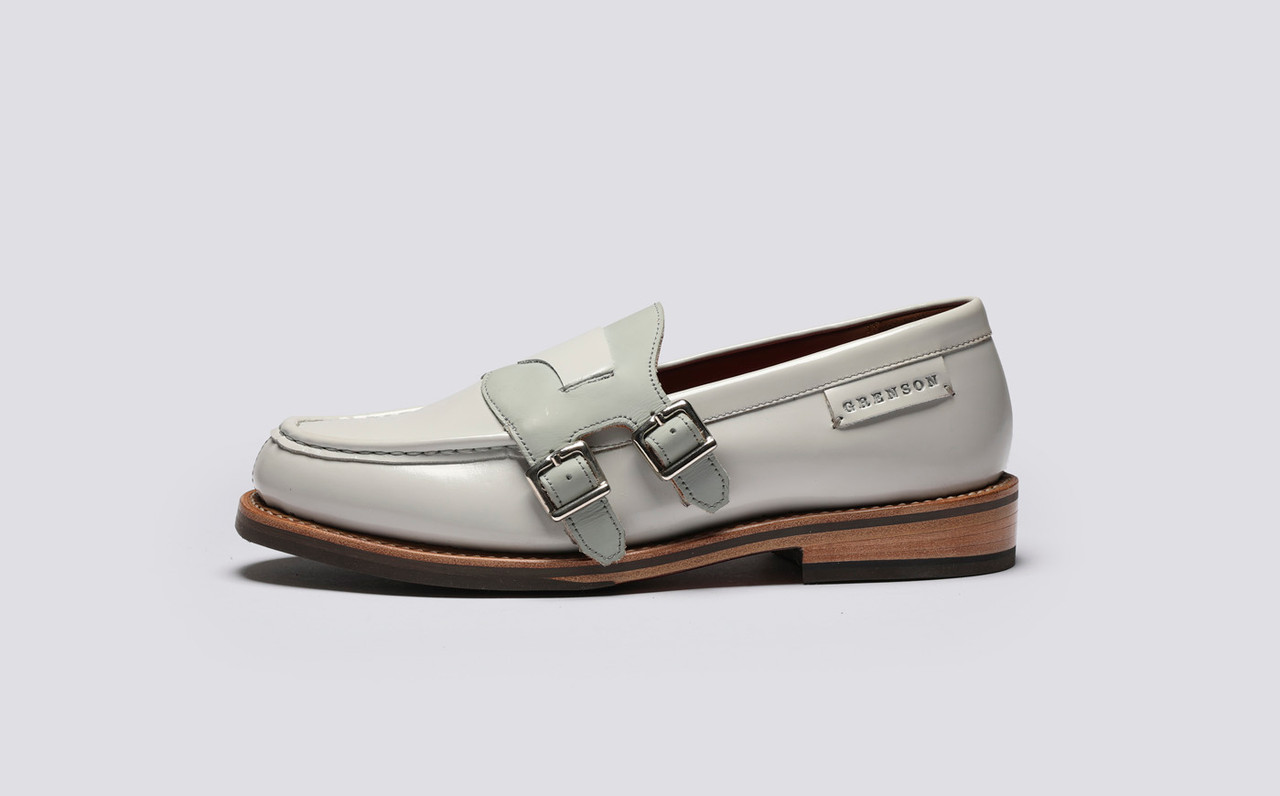 Samantha | Womens Leather Loafer on Leather Sole with Double