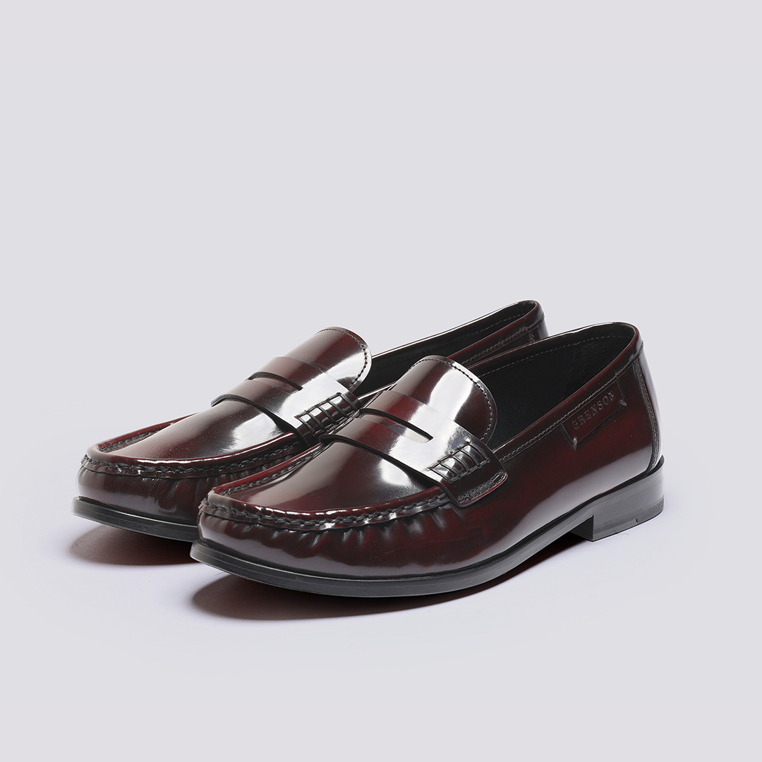 Susanna | Womens Moccasin Loafers in Burgundy Rub Off  display picture 2
