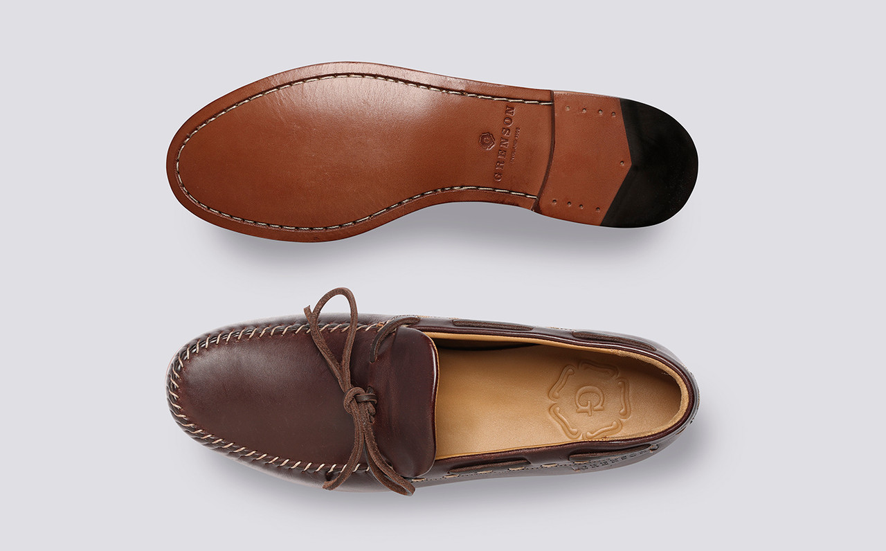 Cody | Men's Dark Brown Moccasin Loafer with Handsewn Detailing on