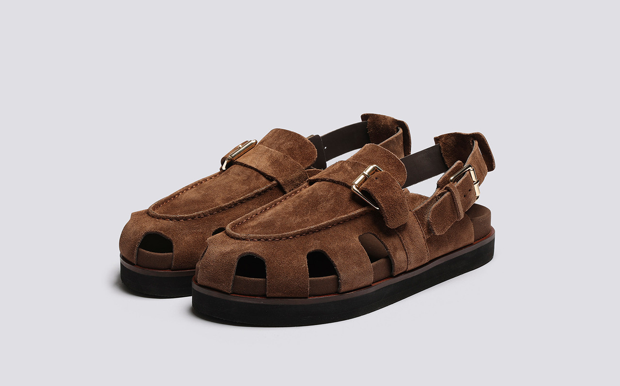 Daley | Men's Clog Mule in Suede on Rubber Sole | Grenson
