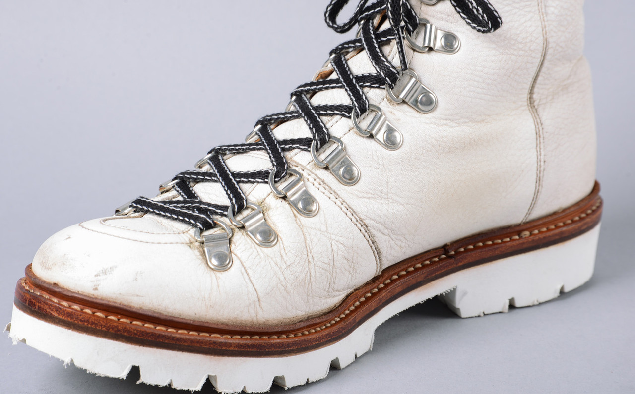 Nanette | Refurbished Womens Hiker Boots in White Softie Leather