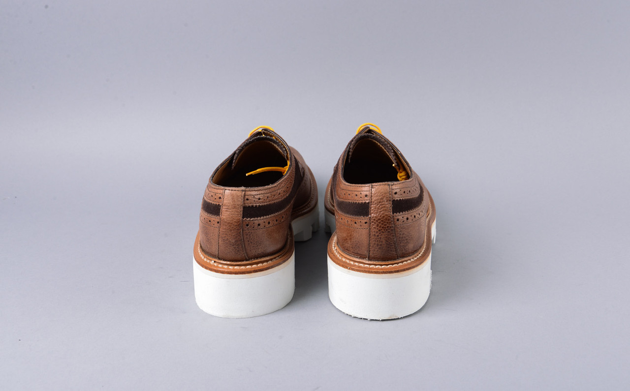 Sid | Refurbished Men's Brogue in brown Leather and Suede | Grenson