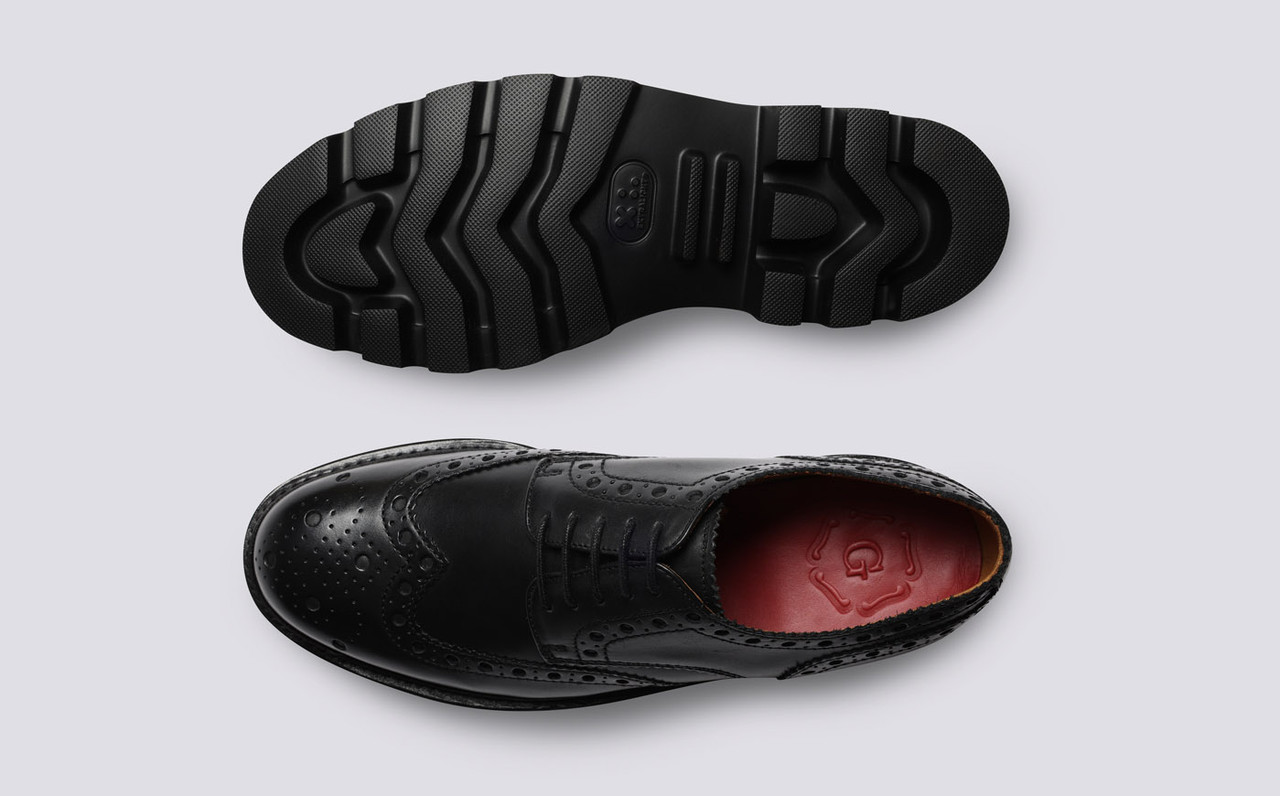 grenson leather wingtip sneakers