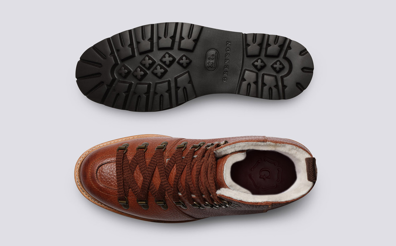 Brady | Mens Hiker Boots in Tan Natural 